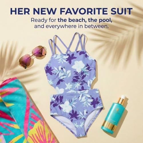Image of Kanu Surf Girls' Beach Girl Sport Cut-Out One Piece Swimsuit