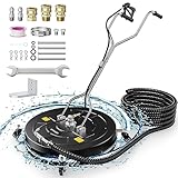 EVEAGE 24" Pressure Washer Surface Cleaner with Water Recovery System, Dual Handle Stainless Steel Housing Power Washer Surface Cleaner for Driveways, Sidewalks,Patios,Decks Cleaning