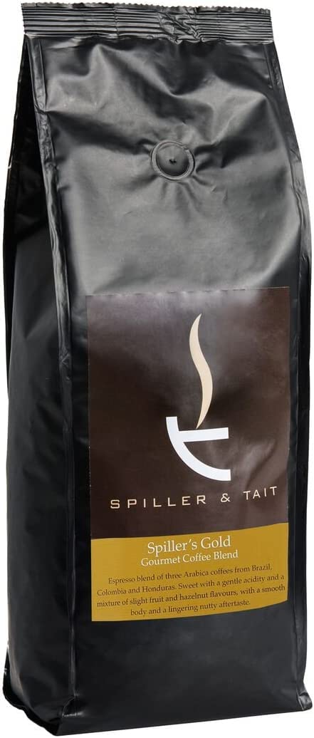 Spiller & Tait Spiller's Gold, Gourmet Coffee Bean Blend 1kg Bag, Arabica Beans Espresso Blend Medium/Dark Roast - Suitable for All Coffee Machines
