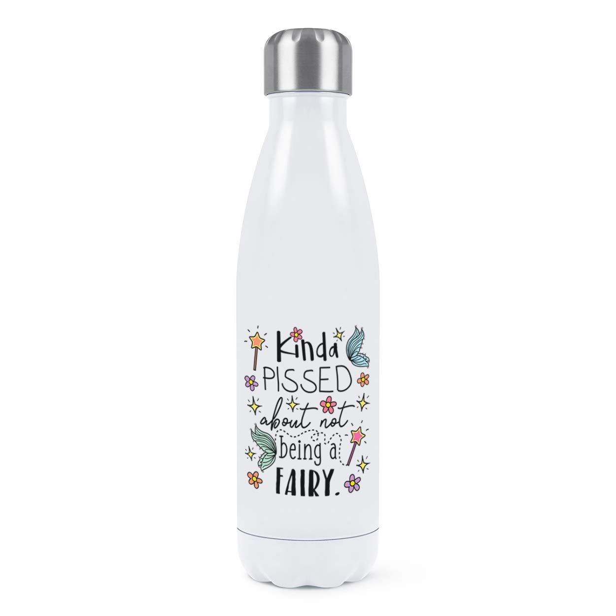 Gourde Isolante Kinda Pissed Double Paroi Inox 500ml Blanc