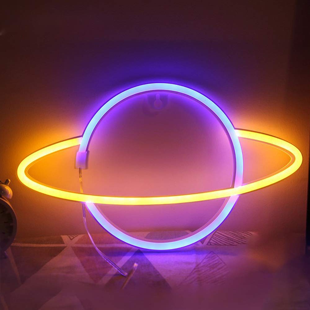 Ulalaza LED Neon Light Sign Moon Star Heart Night Light for Kids' Bedroom Wall Art Romantic Christmas Birthday Gift โ image 1
