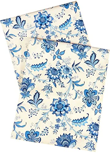 Blue Floral Table Runner Table Decorations Table Cloth Table Runners 90 Inch Table Linens #TOP21