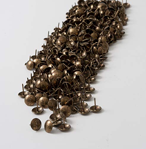 IPEA Tapetennägel - 500 Stück - Bolzen Deko Nieten für Möbel Dekoration Bekleidung - Metall Nadeln für Sessel - Farbe Antik Gold - 14 x 12 mm
