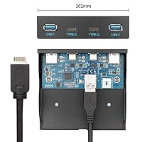 cablecc USB 3.1 Frontpanel Header auf USB-C & USB 3.0 HUB 4 Ports Frontpanel Motherboard Kabel für 3,5 Zoll Diskettenschacht – Ansicht 3