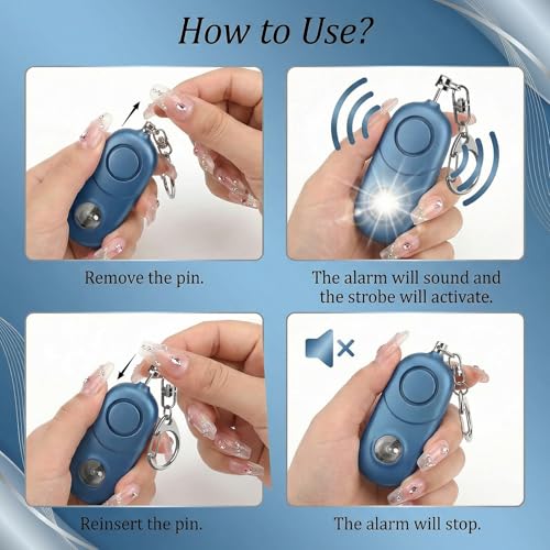Personal Alarm for Women Keychain Alarm: Qoosea 135dB Emergency Keychain Siren with Strobe Light Loud Siren for Women Kids Students Seniors Emergency Self-Defense for Night Sports - image 8