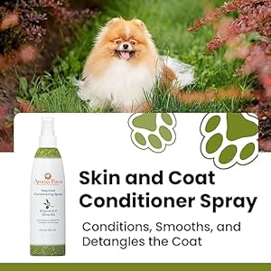 Scented dog coat spray  cleansing conditioning moisturizing  toxin free  aromatic grooming puppy spray  loosens knots tangles  4 5 oz  dog coat olive oil detangling spray   cucciolini doodles