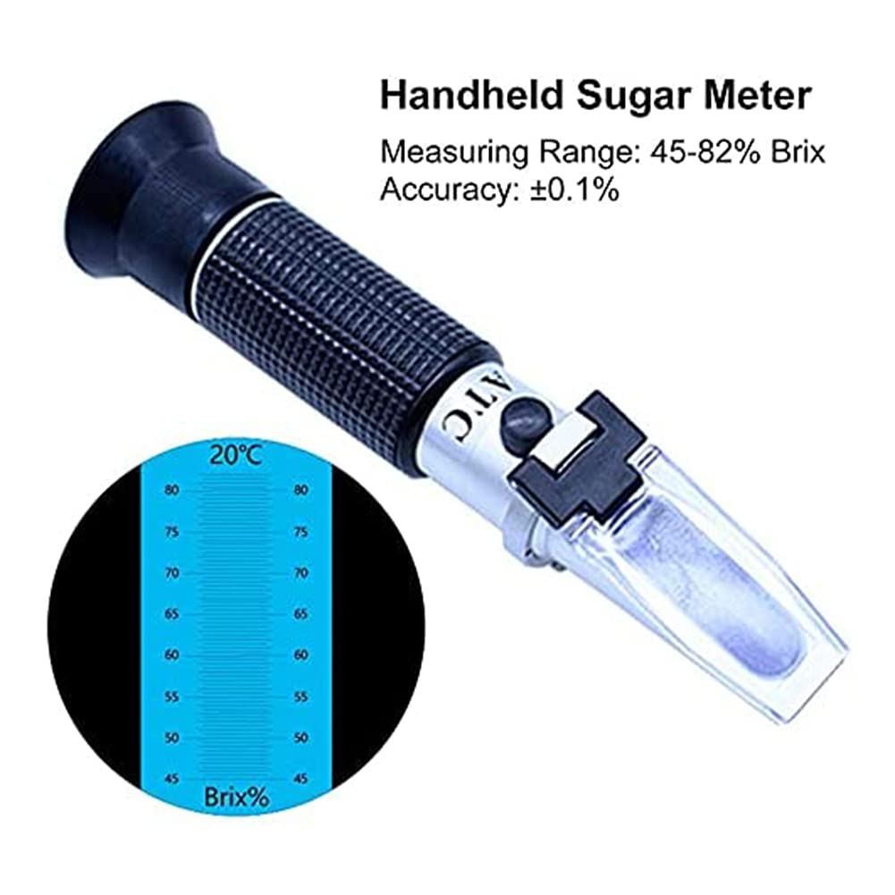 Compteur de sucre portatif ATC 45-82 % Brix en aluminium avec noyau en plastique pour sucre