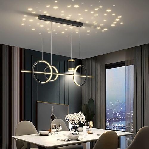 Image of LED Chandelier for Dining Table, Height-Adjustable Hanging Lamp for Breakfast Table, Hanging Light for Home Decoration