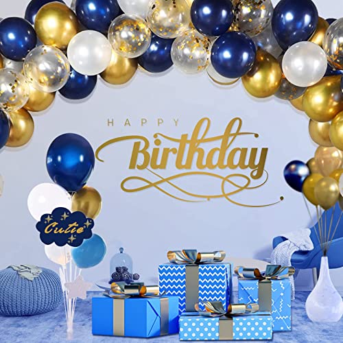 Image of Navy Blue Balloons 100 Pack 12 inch Round Helium Navy Balloons for Graduation Birthday Party Backdrop Decorations