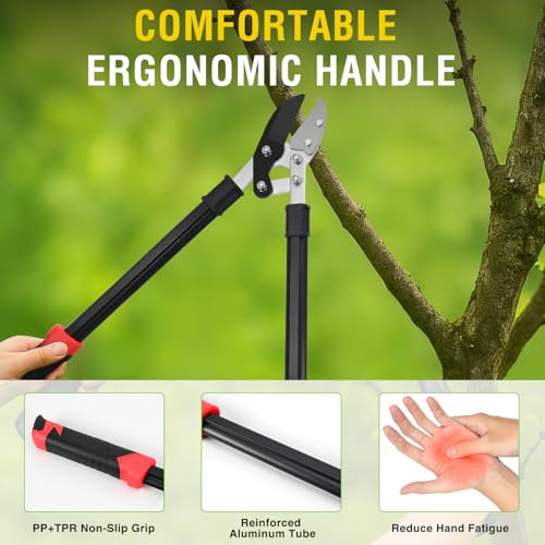 Yesker 29.5" Loppers Heavy Duty Tree Trimmer Sharp Anvil Blade Bypass Loppers up to 1.6 Inch Dia Cut Capacity Compound Action System Limb Branch Cutter Ideal for Tree Trimming Garden Maintenance by Yesker - Image 6