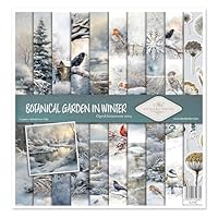 ITD Collection - Scrapbook Papier - Scrapbooking Set - Motivpapier zum Basteln - Dekorpapier 12x12 inches - 310 x 310 mm - 10 Blatt + 1 – Botanical Garden in Winter - SLS-087