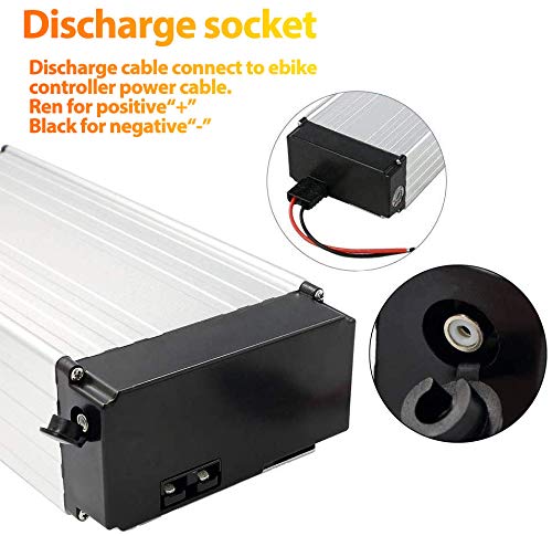 X-Go Rear Rack Ebike Battery 48V 20Ah Large Capacity Back Carrier Li-Ion Battery For 200W-1000W E-Bike Electric Bicycle, No Rack (Battery With Lamp+Charger) #TOP4