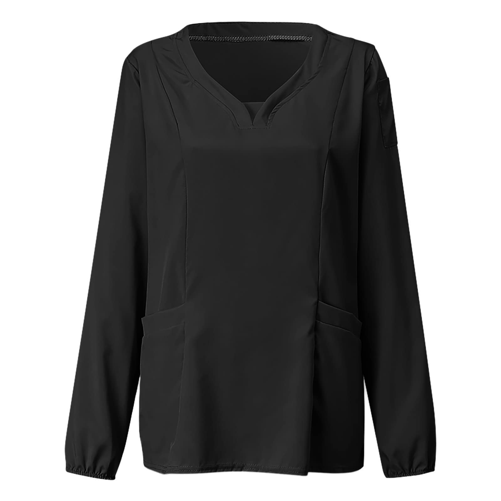 Fulidngzg Uniformes De Trabajo Mujer Limpieza, Top Blanco Unisex Médico Casacas Pico Veterinaria Ropa De Trabajo Cocinero Clásico Uniformes De Trabajo Elástico Ropa Trabajo Batas Trabajo Estética