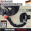 KRASER KR50120L Motorcycle Chain Lock Mini U Approved Padlock Massive Steel Heavy Duty ø0.53in, 3.9ft Long, Loop Ring, Textile Cover, High Security Anti-Theft, Garage Anchor, Scooter Electric Bicycle #1