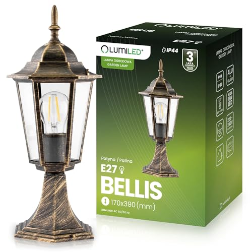 Lumiled Wegeleuchte Sockelleuchte Vintage 230V Außenleuchte Stehend Laterne Sockellampe Aussenleuchte Aluminium Braun Gold Glas Wasserdicht E27 Fassung Outdoor Garten Retro Gartenlampe antik Lumiled Wegeleuchte Sockelleuchte Vintage 230V Außenleuchte Stehend Laterne Sockellampe Aussenleuchte Aluminium Braun Gold Glas Wasserdicht E27 Fassung Outdoor Garten Retro Gartenlampe antik