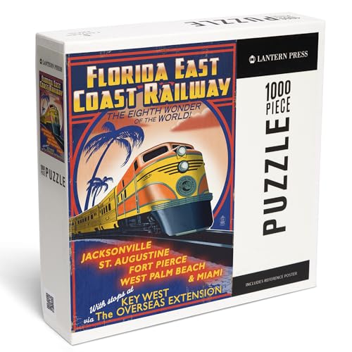 Lantern Press Key West, Florida, East Coast Railway 1000 Piece
