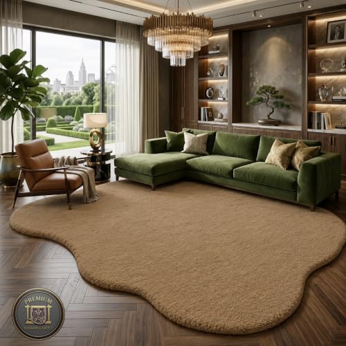Image of Modern Shape Shaggy Rug | Super Soft Microfiber Area Carpet for Living Room, Bedroom Designer Cloud Shape Size 2x6 Feet.