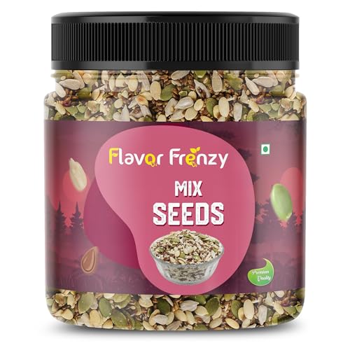 FLAVOR FRENZY Premium Mixed Seeds – 7 in 1 Super Seed Mix of Sunflower, Pumpkin, Flax, Watermelon & Chia Seeds (500Gm)
