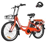 BRIGHT GG NAKTO Electric Bike Adult 250W City Bike, 20' Electric Bicycle with Removable 36v10ah Lithium-Ion Battery,Red ebike