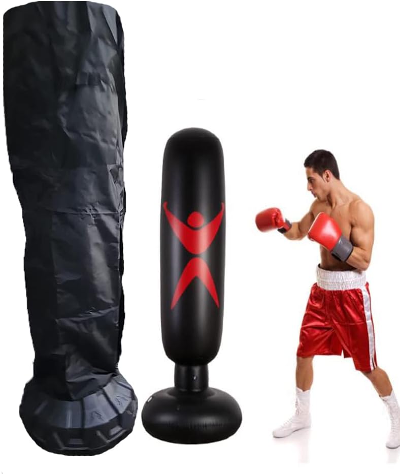 J&C Punching Bag Cover Outdoor Waterproof 420D Dustproof Standing Boxing Bag Cover Boxing Punching Bags Heavy Bags for Sports Outdoors Exercise Black