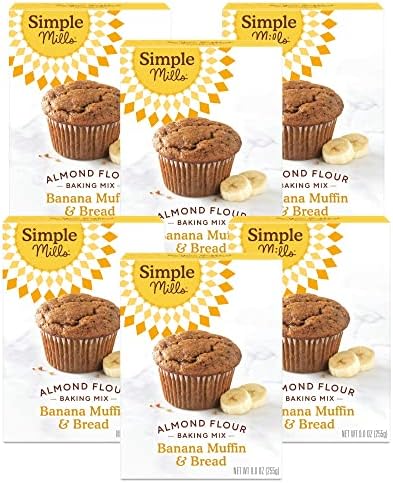 Simple Mills Almond Flour Baking Mix, Banana Muffin & Bread Mix - Gluten Free, Plant Based, Paleo Friendly, 9 Ounce (Pack of 6)