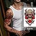 Halloween Black Realistic Temporary Tattoos for Men Women, Waterproof Half Sleeve Fake Tattoos Boys Girls, Flower Skull Cross Scorpion Wolf Snake Spider Letter Tattoo Kits Parties Festivals Cosplay