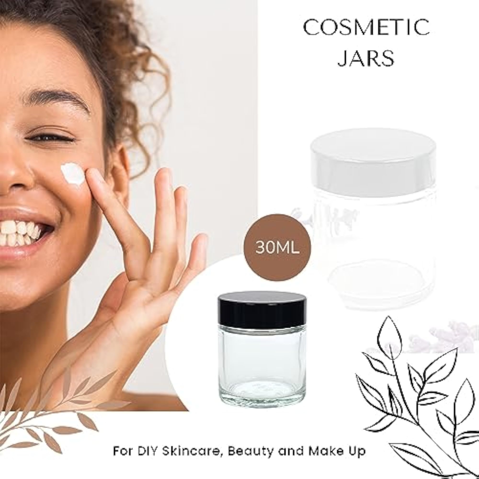 Elegant 30ml Clear Glass Jars with Airtight Lids