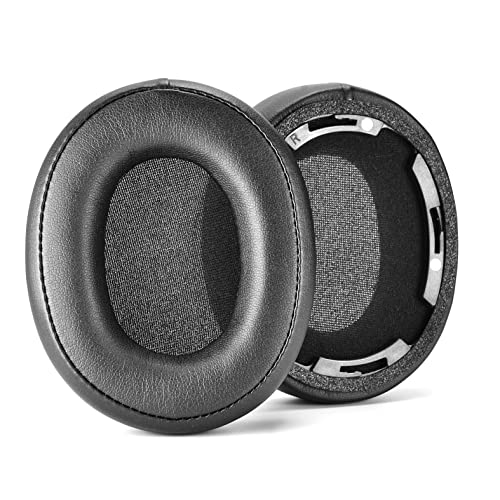 Almohadillas de repuesto SR50BT para auriculares, cubiertas de cuero proteico con espuma, compatibles con Audio-Technica ATH-SR50BT (Negro con hebilla) miniatura 4