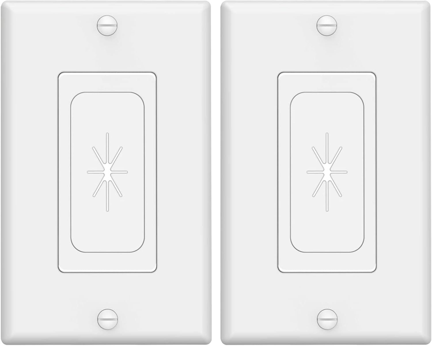 VCELINK Wall Plate Cable Pass Through, Single Gang Decorator Wall Plate Cover, Flexible Rubber Wall Grommets Insert for Low Voltage Cables, Wall Mount TV, Home Theater System, 2-Pack, White