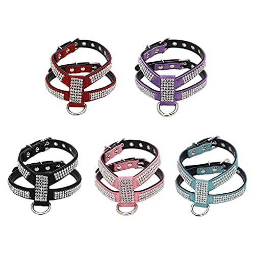 YINGNBH Lijn Hondenhalsband Verstelbare Pet Products huisdier Ketting Hond Harnas Lijn Quick Release Bling Strass 1 PC… - Image 5