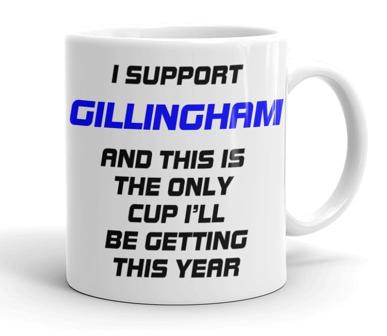 VIROSA Funny Football Mug – “Only Cup I’ll Be Getting This Year” – Gift for Gillingham Fans, Dad, Friend or Colleague – 11oz Ceramic Coffee Cup – Funny Xmas, Birthday, Father’s Day Present — image 1