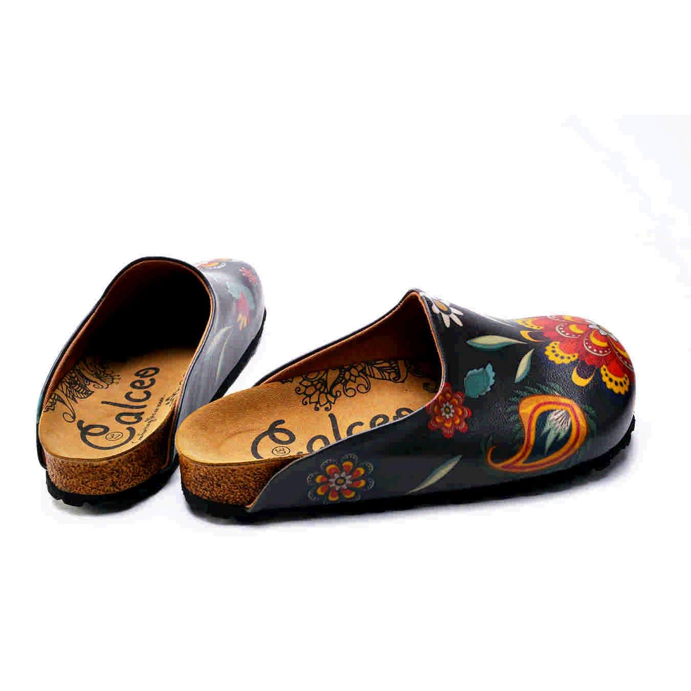 GOBY Clogs Hausschuhe Damen | Handgefertigte Premium Clogs mit Buntem Print – Bequeme & leichte Pantoletten Damen aus hochwertigem Imitationsleder mit Eva-Sohle [ Test SEHR GUT, Note 1.1 *]