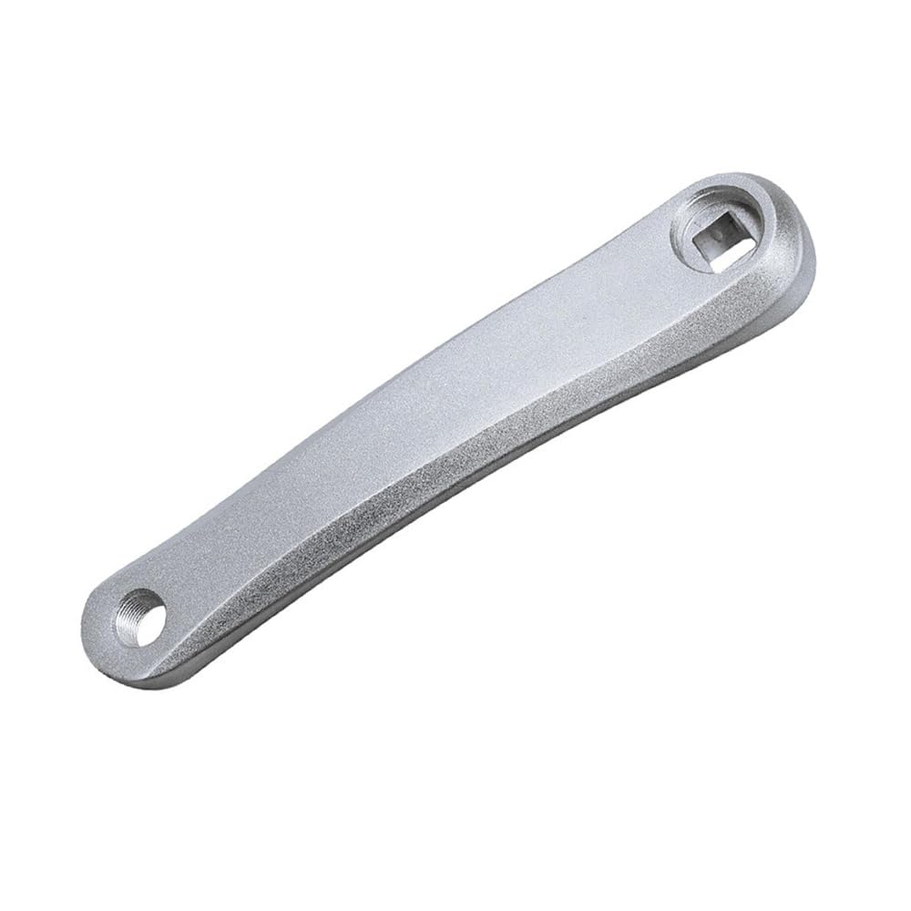 QIAMNI Bicycle Left Crank Arm Set Bike Left Crank Arm Set 170mm Aluminium Single Speed MTB Crankset(Square Hole/Rhombic Hole) (Square Hole Silver)