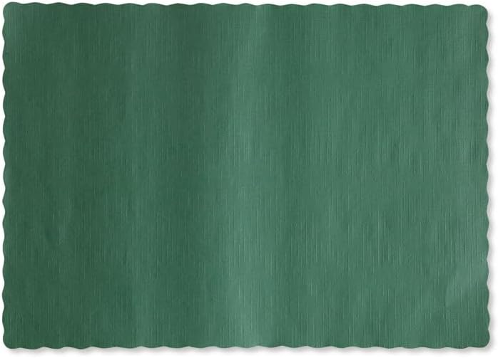 Miniatura 2 de HOFFMASTER Manteles individuales de color sólido, 9 3/4 X 14, verde cazador HFM310528