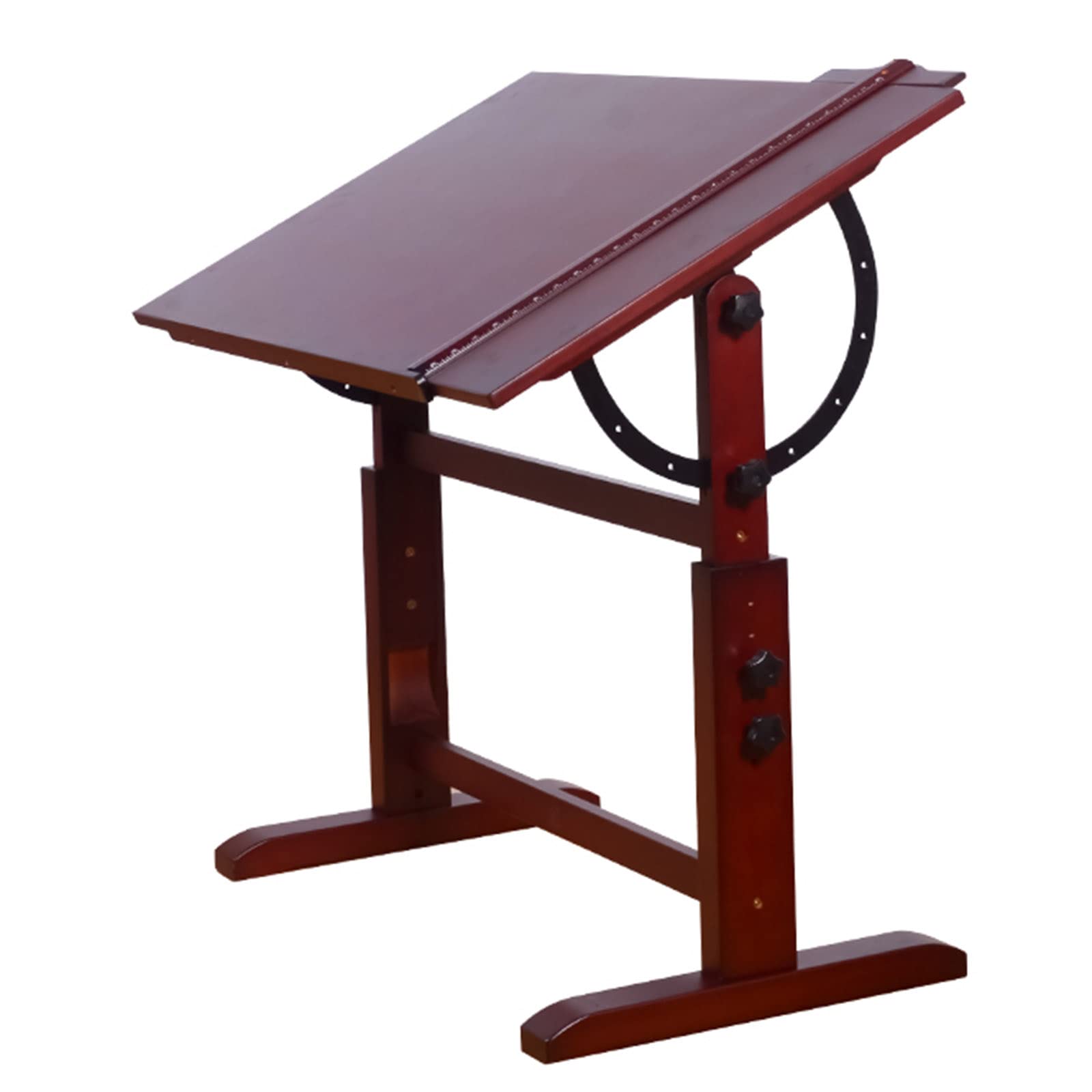 OTQEFTN Large Wood Drafting Table with Adjustable Angle and Height 35.4 X 23.6 Inch Drafting Desk for Artwork Graphic Design and Reading Includes Measuring Ruler