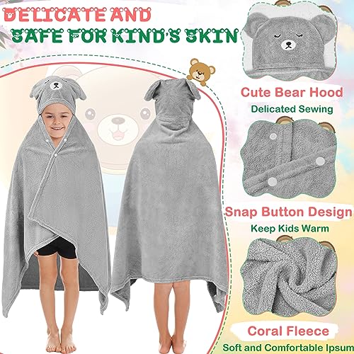 Image of Xtinmee Toddler Bath Towels Hooded for Kid 0-5 Year 28 x 47 Inch Absorbent Baby Hooded Towel with Bear Ears Large Boys Girls Infant Towels Bathrobe Shower Blanket(Classic Color,2 Pcs)