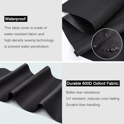 Outdoor Patio Table Cover Round, Waterproof Outdoor Patio Furniture Cover for Tables 24 Dia 4 H Inch
