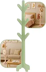 Mancebo Cabideiro 12 Ganchos Madeira Laqueado Quarto Chão VERDE CHÁ