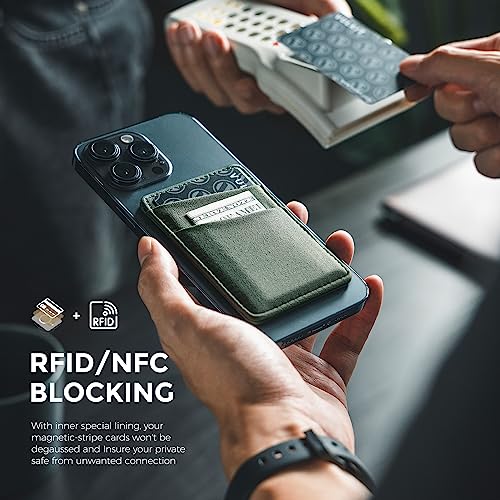 VULKIT(バルキット) MagSafe用磁気電話財布 - RFIDブロック - iPhone 16/15/14/13/12シリーズ用カードホルダーウォレット & MagSafe付き電話ケース