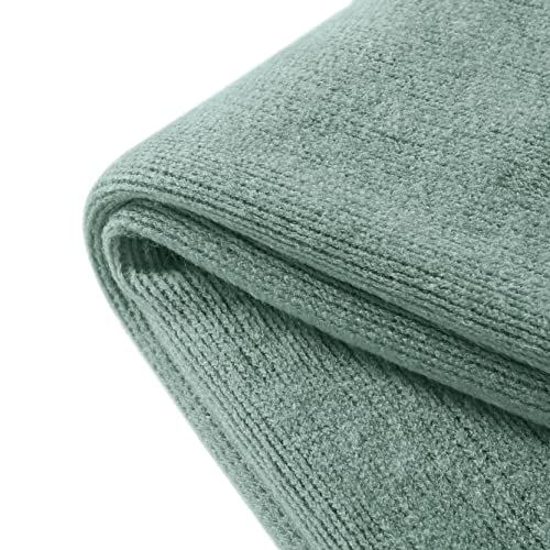 Homiest Sage Green Knitted Throw Blanket with Fringe, 50x60 Inch by Homiest - Used condition - Image 5