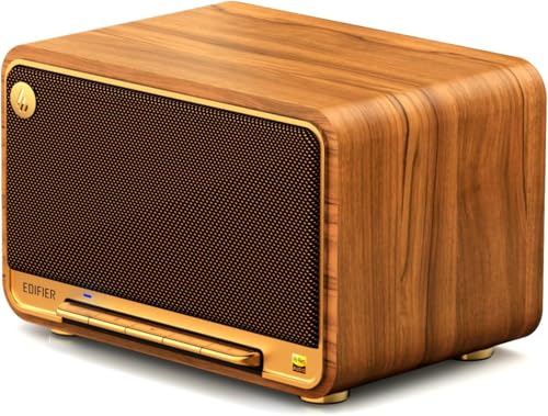 Image of Edifier D32 Tabletop Wireless Speaker Full Digital Signal Processing, Two-Way Active Crossover, Retro Design and Fashion Style, (Brown)