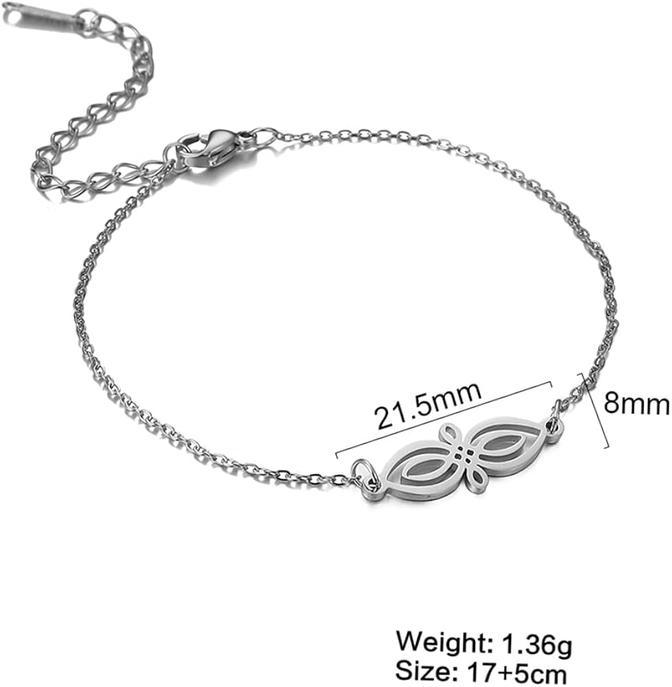 Miniatura 6 de Pulsera de nudo celta para mujeres y niñas, de acero inoxidable, con diseño de brujas celtas irlandesas, pulsera de nudo con símbolo wiccano, regalo