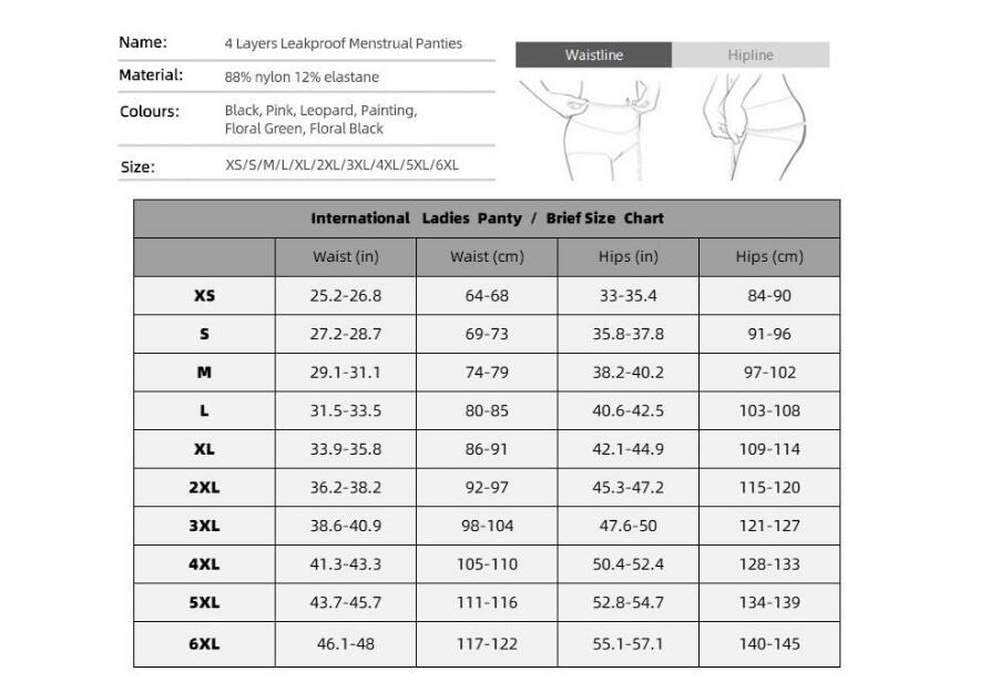 Mutandine per Il Ciclo Mestruale da Donna Mutande Assorbenti a Vita Media e Anti-perdite Slip Post-Partum Cavi Slip Mestruali Confezione da 3 Leopardo 3Xl