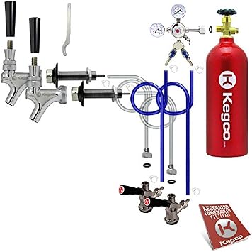 Kegco Standard 2-Tap Door Mount Kegerator Conversion Kit with 5 lb. CO2 Tank
