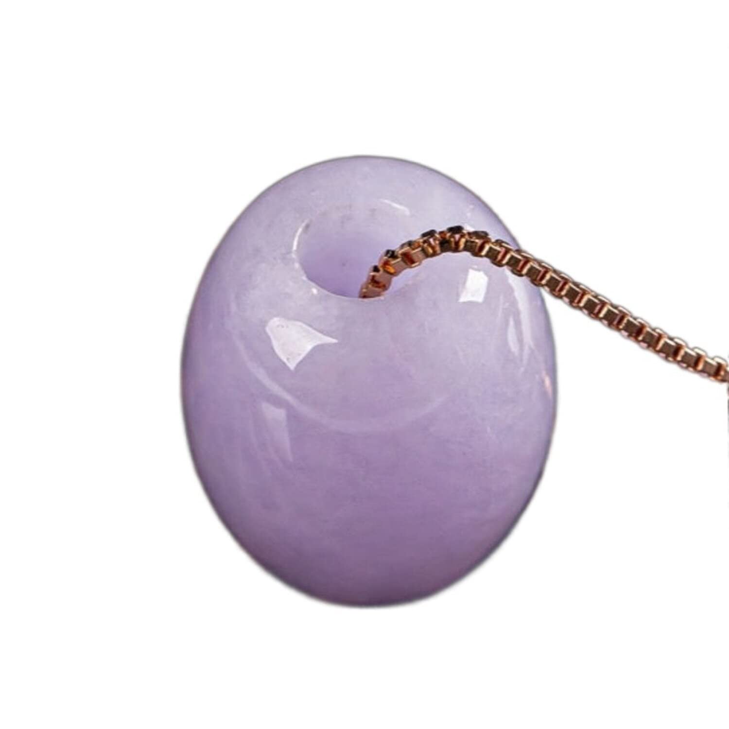 yigedan Lavender Purple Clavicle Chain Jade Gemstone Pendant Bead Necklace Silver Jewelry