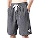 Men's Breathable Summer Drawstring Shorts Fashion Loose Fit Casual Classic Soft Comfy Half Short Pants with Pockets