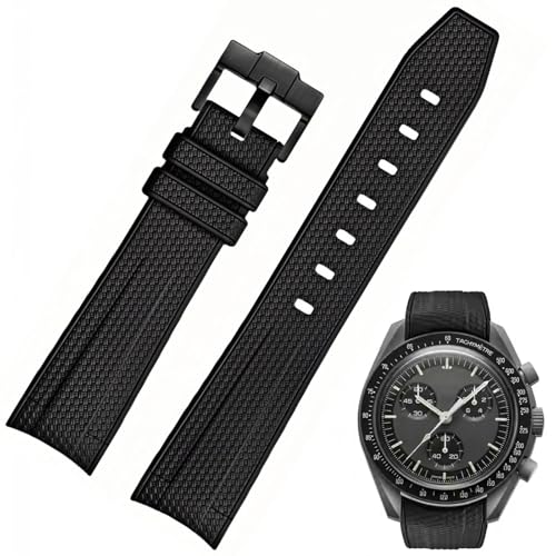 Image of Silicone Rubber Bands for Omega X Swatch Moonswatch Watch Strap 20mm Curved End Weave Style Premium Silicone Rubber Replacement Strap Women Men,for Omega Swatch Moonswatch Speedmaster