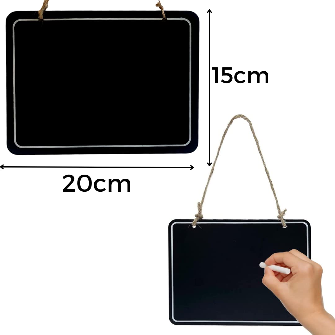 Lavagna Appendibile A Cuore Con Mimosa Finta - 20x15 Cm, Gessetto Bianco Incluso, Ideale Regalo - Foto 5