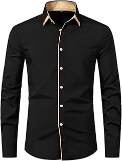 2025 - Camisa de manga larga para hombre de negocios casual de color sólido camisa viscosa para hombre