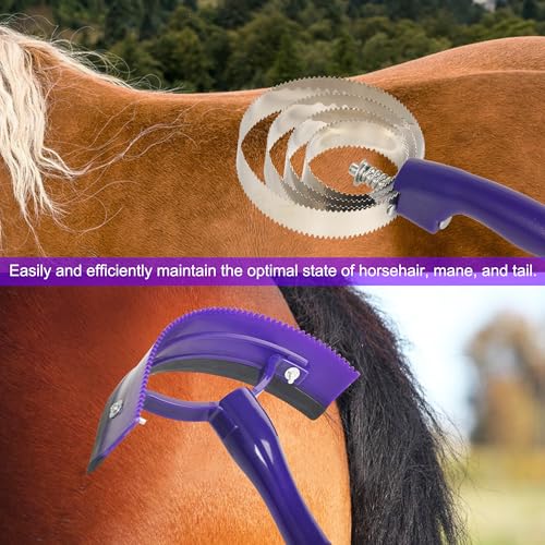Horse Grooming Kit - 11 Piece Bathing Supplies with Organize Bag, Full Body Kit Including Sweat Scraper, Bath Sponge, Hoof Pick, Massage Comb (Purple) - Image 7